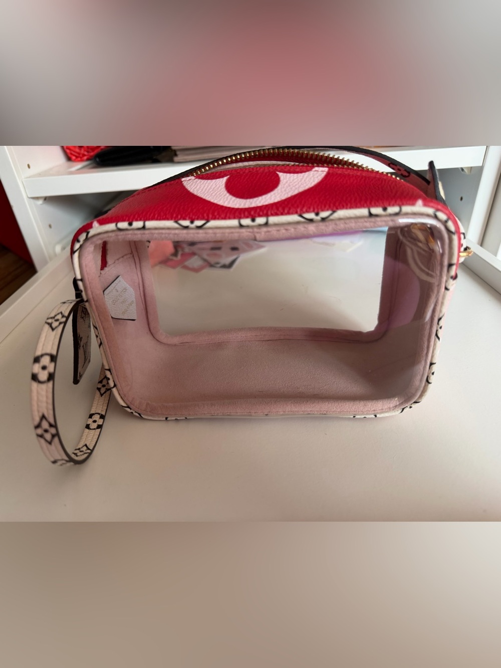 Louis Vuitton Pink and Red Clear bag